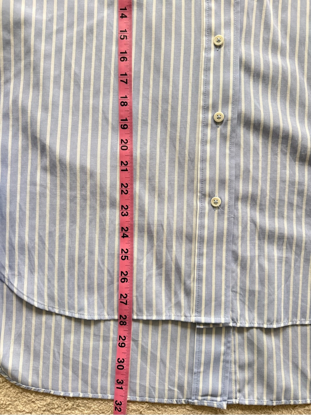 Zara Light Blue & White Vertical Stripe Button-Back Tunic/Dress - Picture 11 of 11